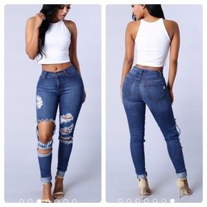Fashion Nova Beach Bum Distressed Skinny Jeans